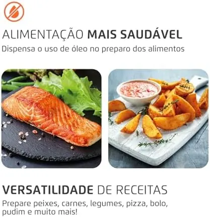 MONDIAL Fritadeira Air Fryer Forno Oven 12L, Preto/Inox, 2000W, 110V - AFON-12L-BI — foto 4